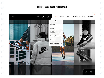 6. Nike- Home page redesigned app design ui