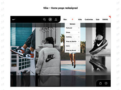 7. Nike- Home page redesigned app design ui