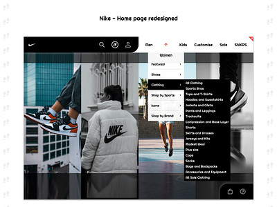 8. Nike- Home page redesigned app design ui