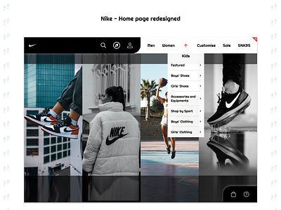 9. Nike- Home page redesigned app design ui