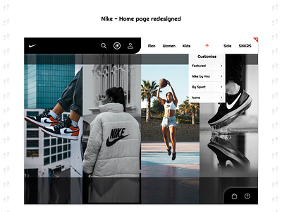 10. Nike- Home page redesigned app design ui