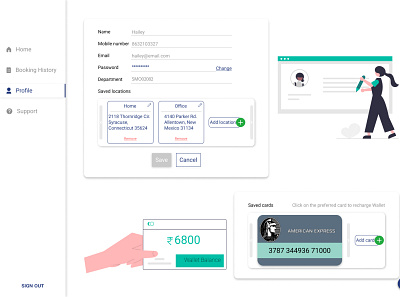 Cab booking web application app design