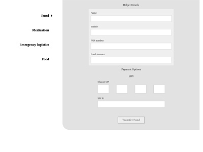 Helping Hands - Wireframe design ui