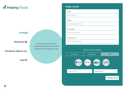 Helping Hands - Mockup design ui