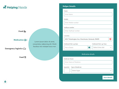Helping Hands - Mockup design ui