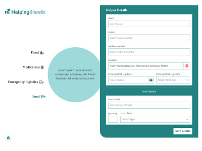 Helping Hands - Mockup design ui