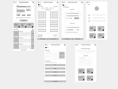 Book Cine - Wireframe app design ui