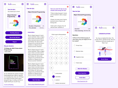 Quiz app - Mockup