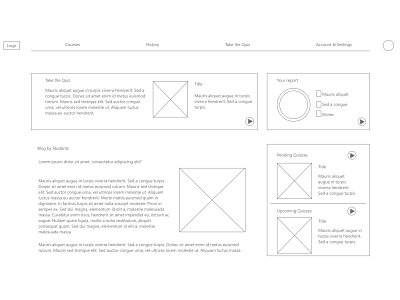 Kala School Quiz - Wireframe design ui