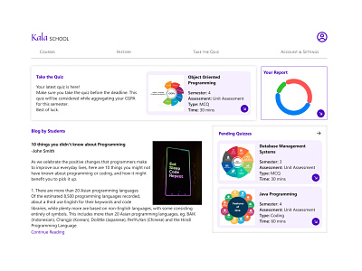 Kala School Quiz - Mockup design ui