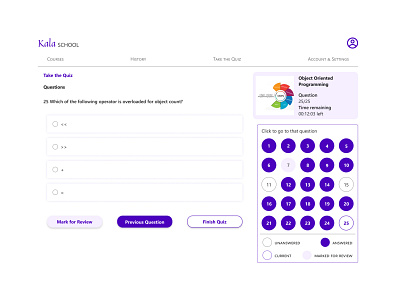 Kala School Quiz - Mockup design ui