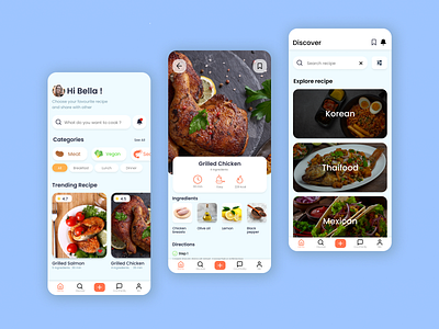 Recipe Apps app design recipe ui ux