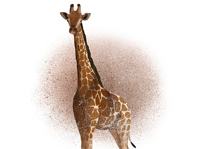 Watercolor giraffe art design digital giraffe illustration safari watercolor