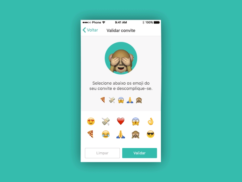 Planejei - Validation screen app code emoji finances fintech ios mobile user interface validation