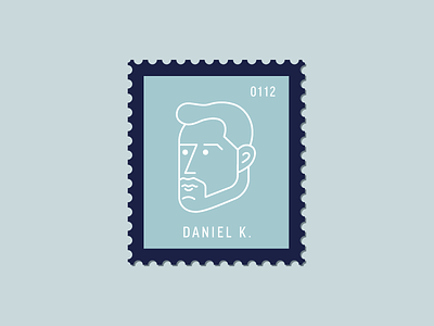 Daniel K daily postage design face friend graphic icon illustration person postage profile stamp vector
