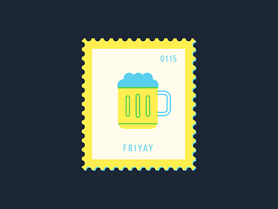 Friyay beer celebration daily postage design drink friday graphic icon illustration postage stamp vector