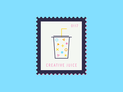 Creative Juice creative daily postage design drink graphic icon illustration juice postage stamp vector