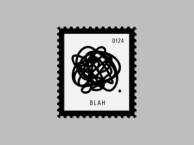 Blah. abstract daily postage design graphic icon illustration lines mess mind postage stamp vector