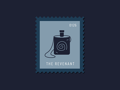 The Revenant bottle daily postage flask icon illustration movie postage revenant stamp vector