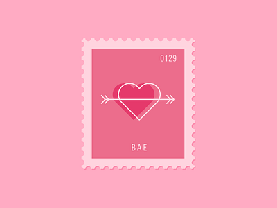 Bae arrow daily postage heart icon illustration postage stamp vector
