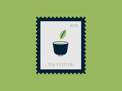 Tea Festival cup daily postage drink icon illustration postage stamp tea tea leaf vector