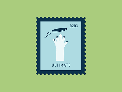 Ultimate daily postage design frisbee graphic hand icon illustration postage sport stamp ultimate vector