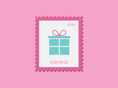Surprise daily postage design gift graphic icon illustration postage present stamp vector
