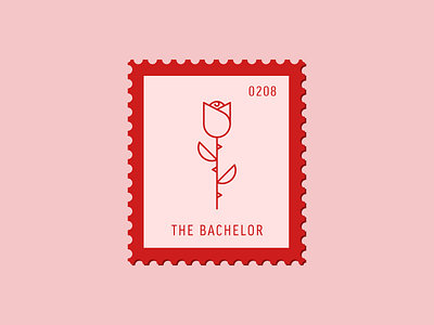 The Bachelor daily postage design flower graphic icon illustration postage rose stamp vector