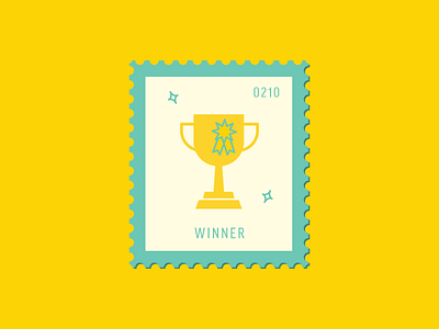 Winner daily postage design graphic icon illustration postage stamp trophy vector winner