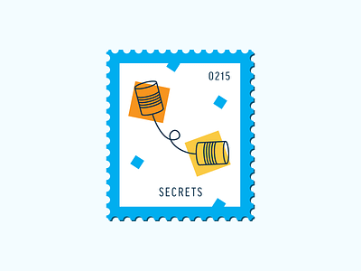 Secrets can telephone conversation daily postage icon postage stamp vector