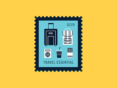 Travel Essential bag daily postage design food graphic icon illustration luggage postage stamp travel vector