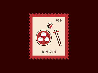 Dim Sum daily postage design dim sum food graphic icon illustration postage stamp vector