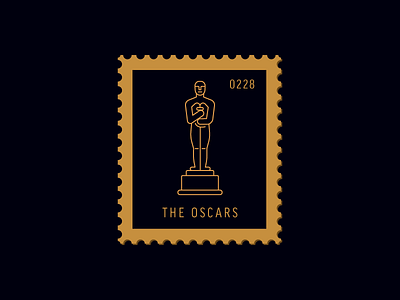 The Oscars academy award award daily postage icon illustration line icon movie oscars postage stamp vector
