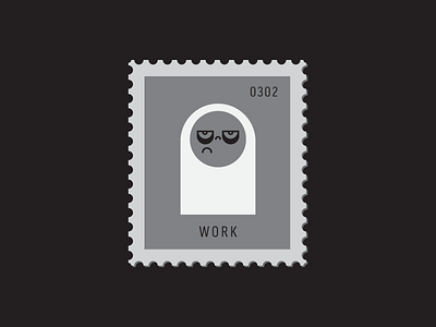 Work character daily postage expression face grumpy icon illustration line icon postage stamp vector