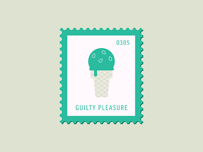 Guilty Pleasure cone daily postage dessert graphic design ice cream icon illustration pistachio postage stamp sweets vector