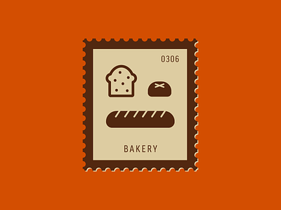 Bakery bread daily postage food graphic design icon illustration postage stamp toast vector