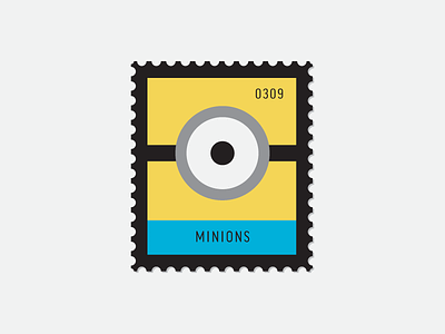 Minions character daily postage despicable icon illustration pixar postage stamp
