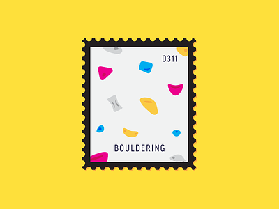 Bouldering daily postage flat icon icon illustration indoor climbing postage rock climbing sport stamp