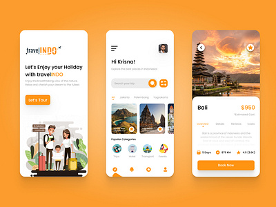 Mobile UI for travel app
