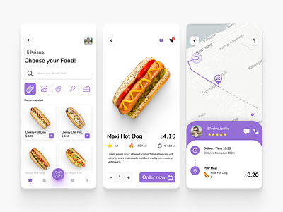 Hotdog Food Mobile App Design