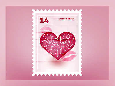 Stop Canoodling Stamp handlettering handtype illo illustration stamp type typespiration typespire typography valentines vday vector