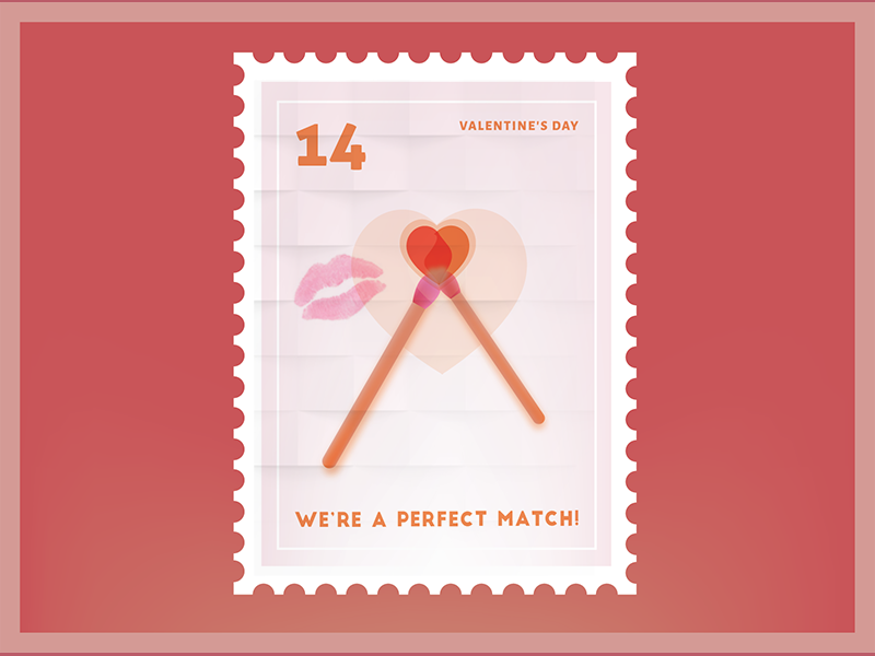 We're A Perfect Match Stamp by Caroline Staniski on Dribbble