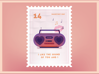 I Like the Sound of You and I Stamp handlettering handtype illo illustration stamp type typespiration typespire typography valentines vday vector