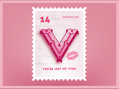 Just My Type Stamp illo illustration stamp type typespiration typespire typography valentines vday vector