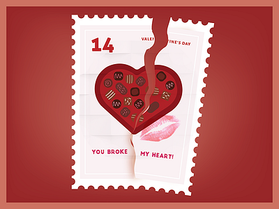 The Break Up Stamp breakup illo illustration stamp type typespiration typespire typography valentines vday vector