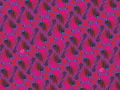 Flora & Fauna Pattern floral flowers illo illustration nature pattern patternmaking pink swatch vector