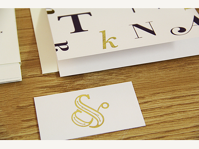 Gold Foil | Portfolio Branding branded business card envelope foil gold letterform thankyou type typography