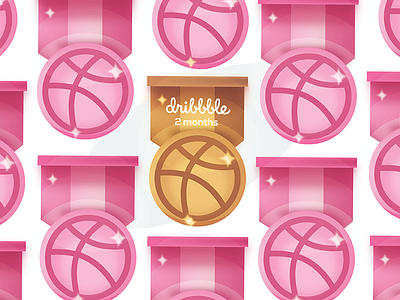 Happy Dribbbleversary | Two Months anniversary award community dribbble gold medal trophy