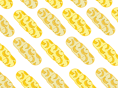 Bananaid banana bandaid design fruit illo illustration pattern summer yellow