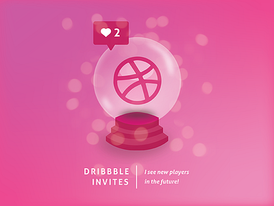 Dribbble Invitations basketball contest crystalball dribbble free future illo invitation layout story type typography